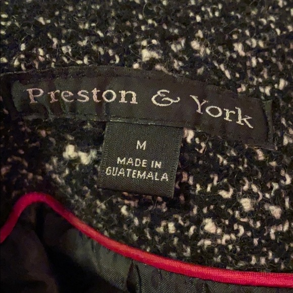 Preston & York black & white wool jacket coat M - Picture 2 of 8